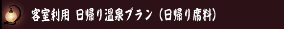 客室利用 日帰りプランのご案内